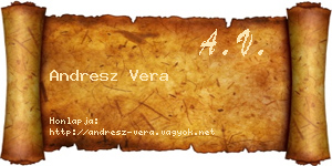 Andresz Vera névjegykártya
